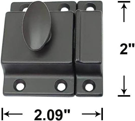 QCAA Traditional Large Oval Turn Cabinet Latch, Solid Brass, 2", for Cupboard & Other Furniture, ORB Oil Rubbed Bronze US10B, 4 Pack, Made in Taiwan