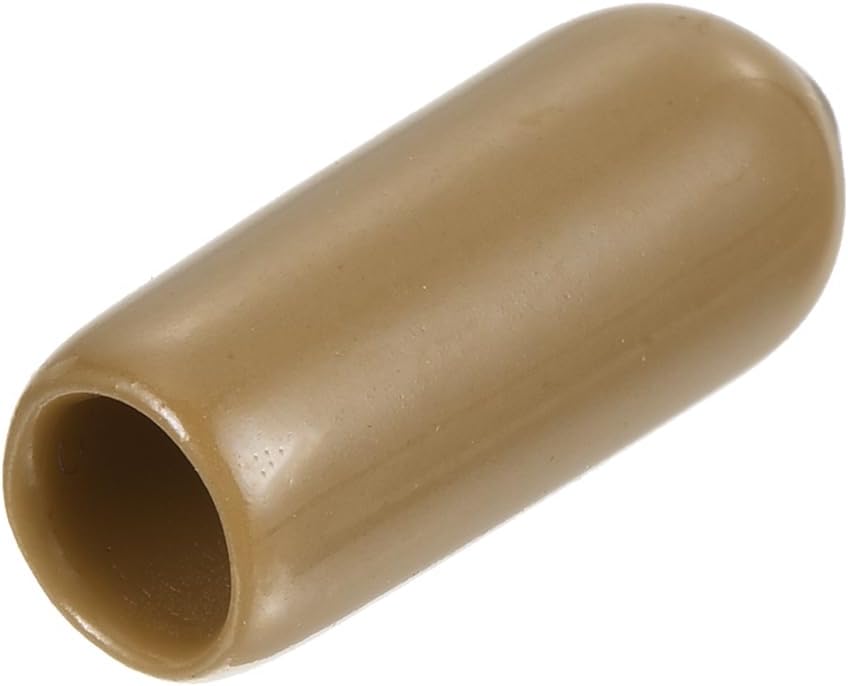uxcell 20pcs Rubber End Caps 4.5mm(3/16") ID Vinyl PVC Round Tube Bolt Cap Cover Screw Thread Protectors Light Brown
