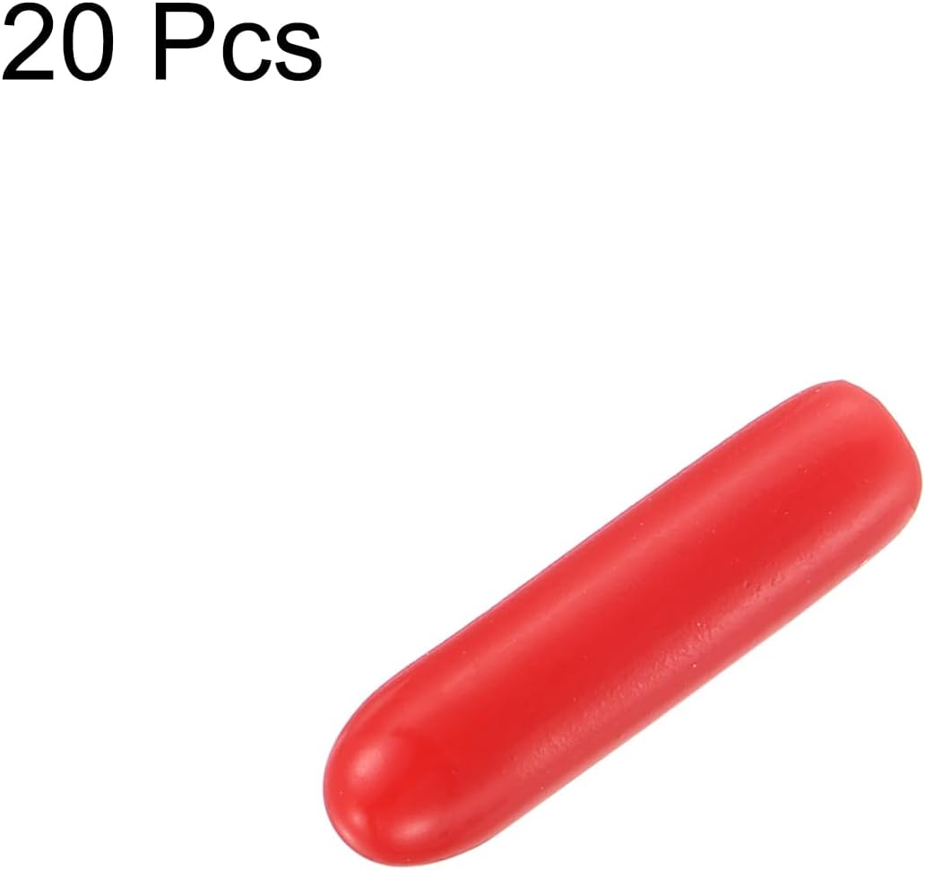 uxcell 20pcs Rubber End Caps 1.5mm ID Vinyl Round Tube Bolt Cap Cover Thread Protectors Red