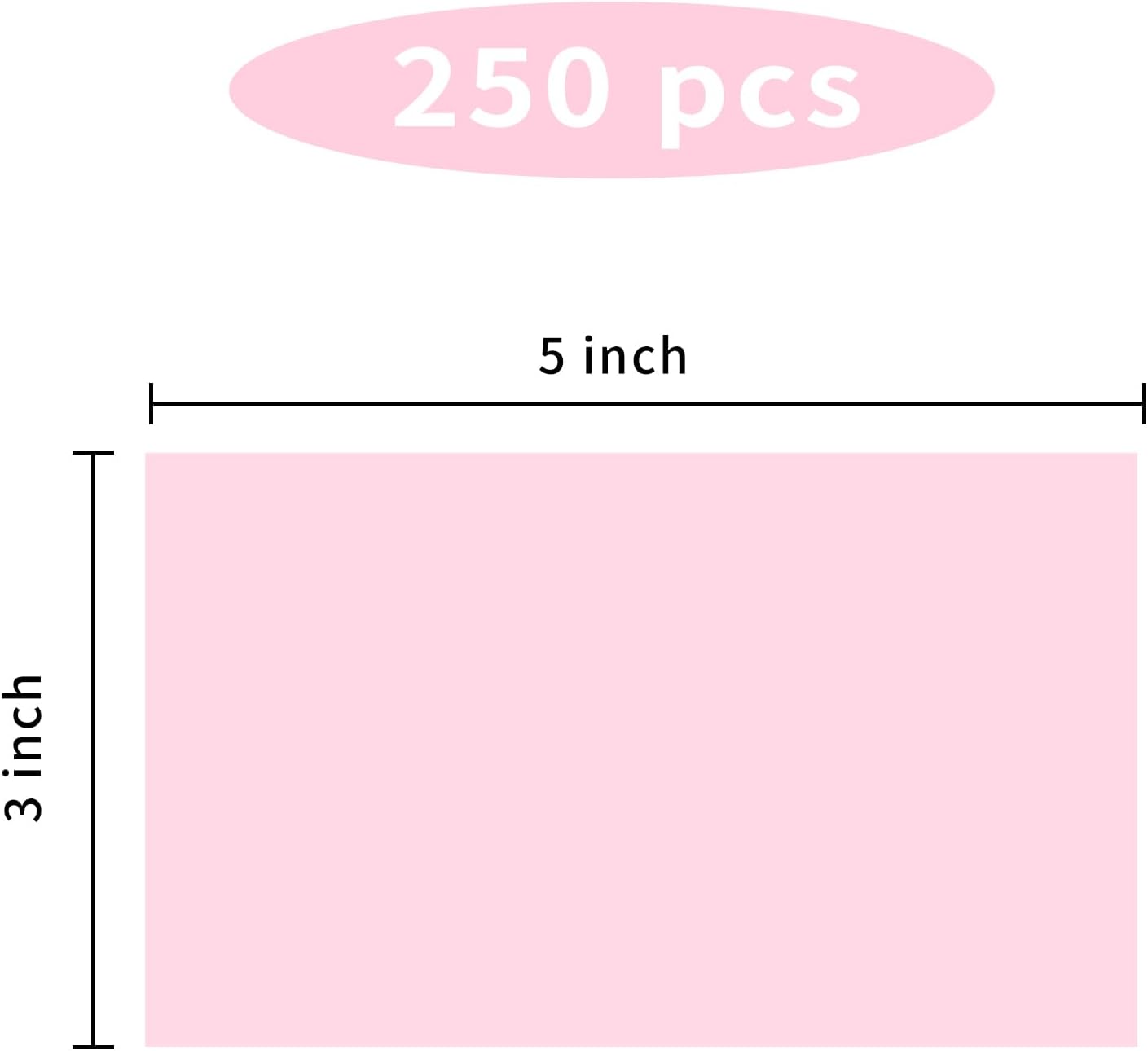 STARLIBOO 3"X5" Rectangle Color Coding Labels, Removable Square Label Inventory Stickers, Permanent Warehouse Moving Box Square Label (250Labels, Pink)