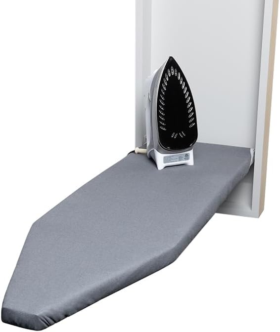 TIVIT Ironing Board Cover for Handi-Press Iron-A-Way Wall Mounted Ironing Boards 42-46" Long Adjustable Straps, Alumitek, Scorch Resistant, Thick Padding Made in Italy