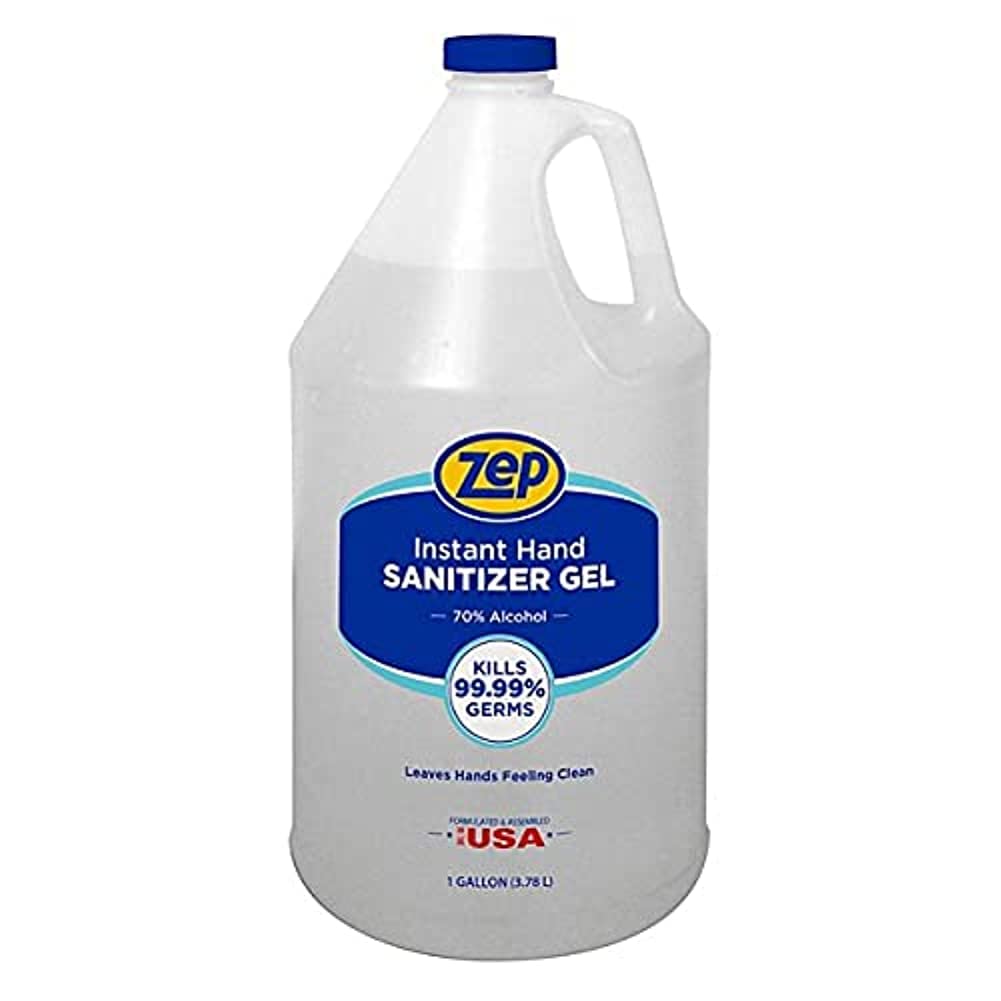 Zep Instant Hand Sanitizer Gel - 1 Gallon (Case of 4) 355824 - Includes Pump, Kills 99.99% of Germs, Professional-Grade Formula, Contains 70% Ethanol Alcohol