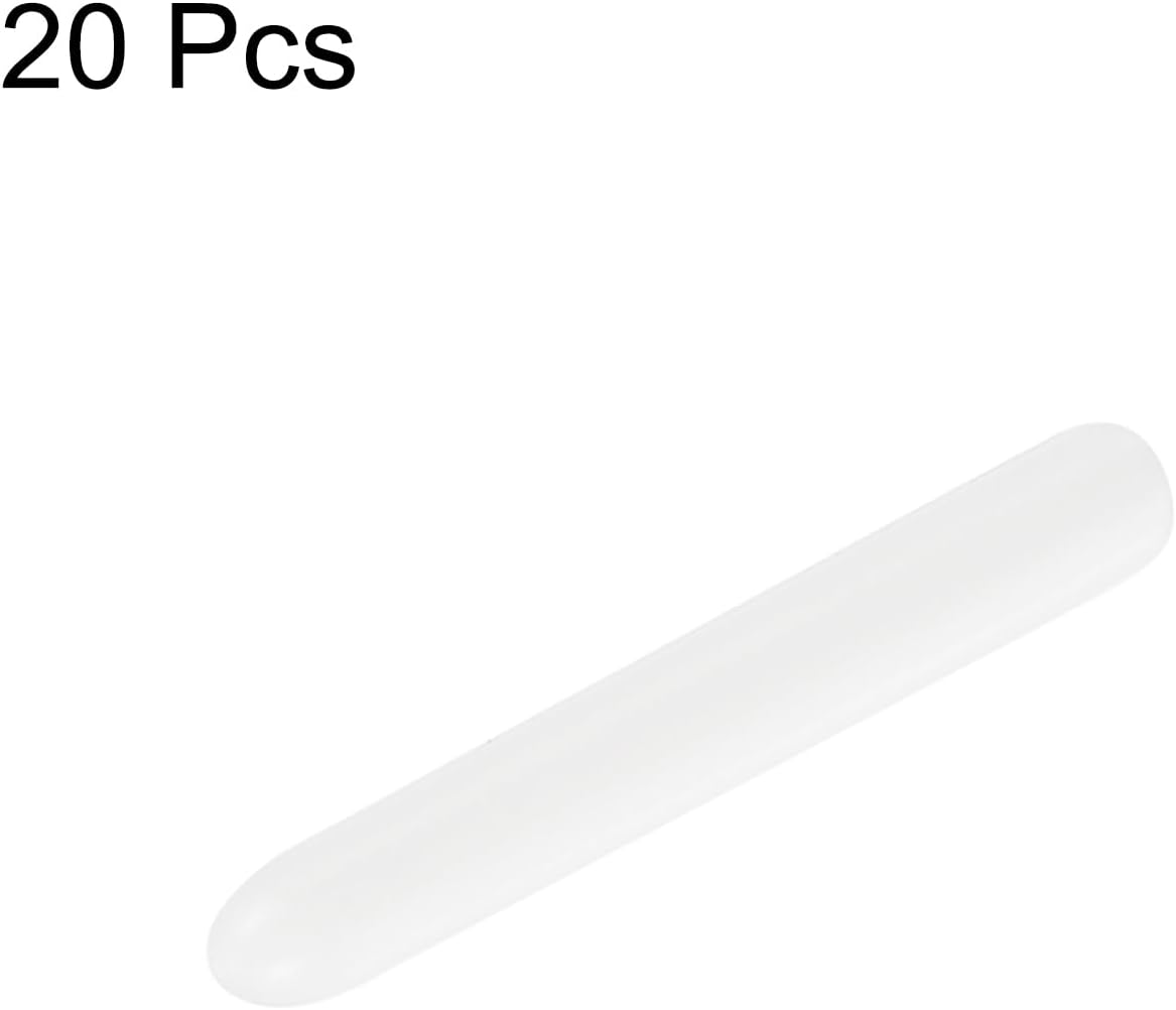 uxcell 20pcs Rubber End Caps 1.3mm ID Vinyl Round Tube Bolt Cap Cover Thread Protectors White