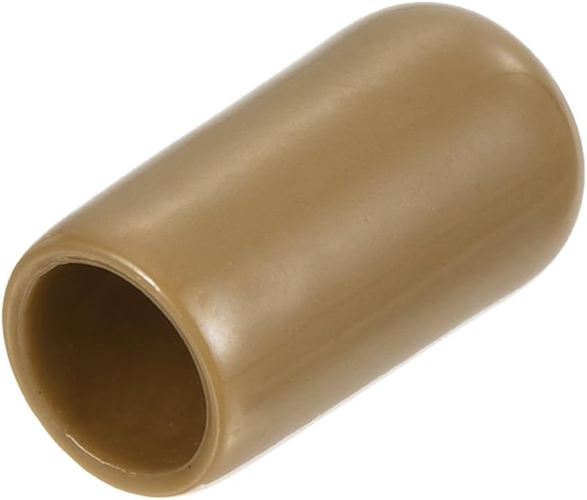 uxcell 20pcs Rubber End Caps 7mm ID Vinyl PVC Round Tube Bolt Cap Cover Screw Thread Protectors Light Brown