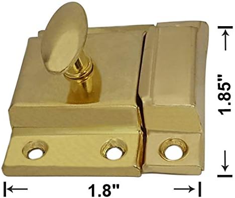 QCAA Oval Turn Cabinet Latch, for Cupboard & Other Furniture, Small, Brass Plated, Made in Taiwan, 2 Pack