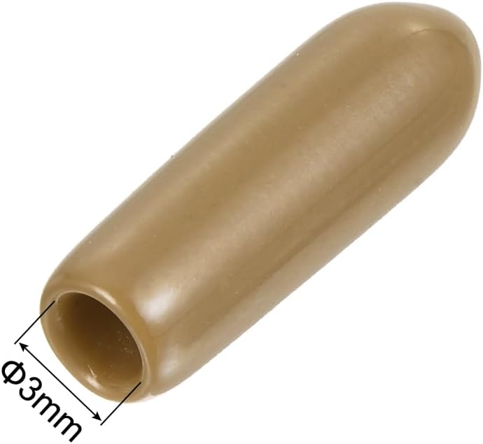 uxcell 20pcs Rubber End Caps 3mm(1/8") ID Vinyl PVC Round Tube Bolt Cap Cover Screw Thread Protectors Light Brown