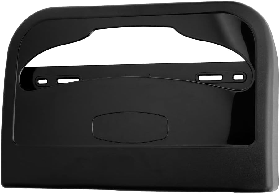 EZbrnd Wall Mount Half-Fold Toilet Seat Cover Dispenser for Commercial/Washroom/Office, Seat Cover Paper Sold Separately, Black, 3100B-EZ