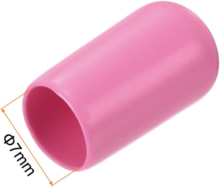 uxcell 20pcs Rubber End Caps 8mm(5/16 inch) ID Vinyl PVC Round Tube Bolt Cap Cover Screw Thread Protectors Pink