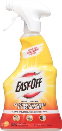 Easy-Off Specialty Kitchen Degreaser Cleaner, Clear, Lemon, 16 Fl Oz