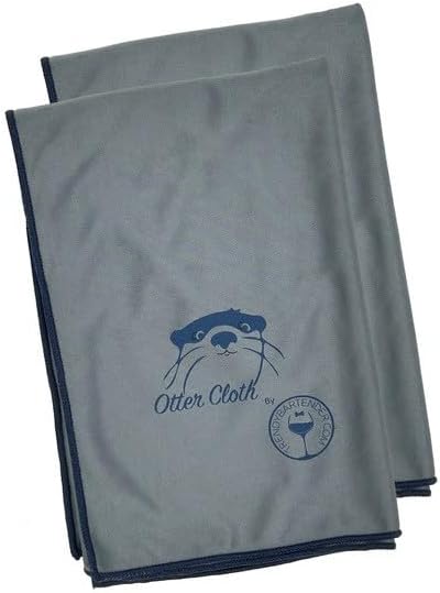 Trendy Bartender Toast to Perfection Microfiber Glass Polishing Lint-Free Cloth for Spotless Shine and a Residue-Free Finish - Pack of 2-25x20 inch - Grey