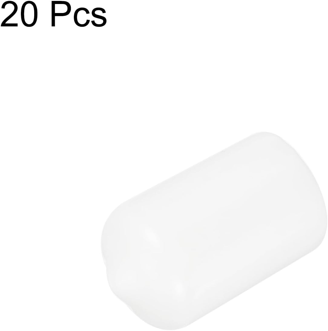 uxcell 20pcs Rubber End Caps 12.5mm(1/2 inch) ID Vinyl Round Tube Bolt Cap Cover Thread Protectors White