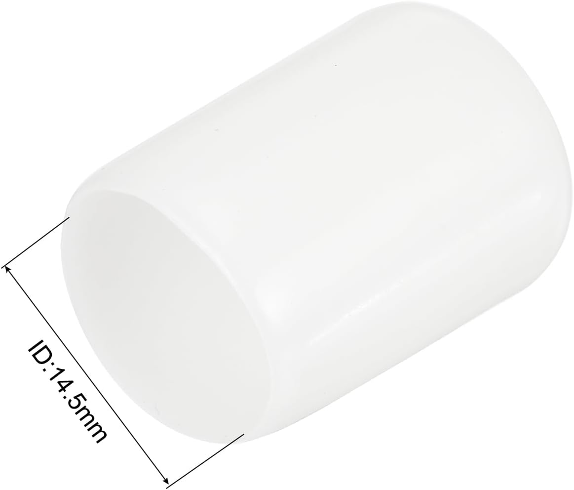 uxcell 20pcs Rubber End Caps 14.5mm ID Vinyl Round Tube Bolt Cap Cover Thread Protectors White