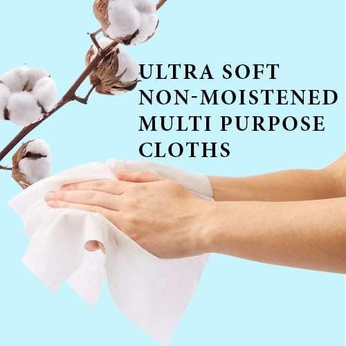 Disposable Dry Wipes, 100 Pack – Ultra Soft Non-Moistened Cleansing Cloths for Adults, Incontinence, Baby Care, Makeup Removal – 9.5" x 13.5" - Hospital Grade, Durable – by ProHeal