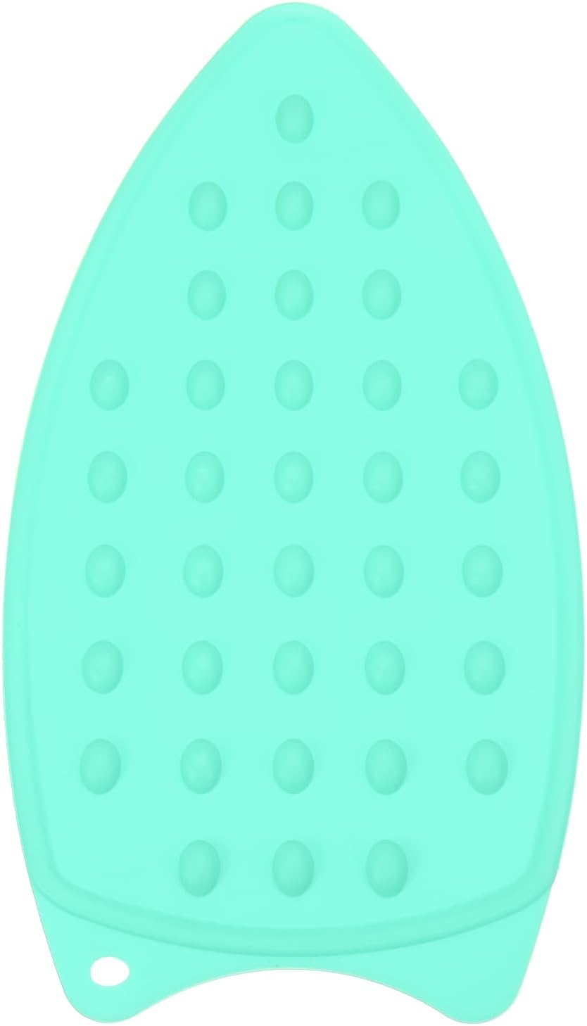 PATIKIL Silicone Iron Rest Pad, Multipurpose Hot Heat Resistant Iron Rest Plate Protective Pad for Ironing Board Hot Resistant Steamer Steam Compact Mat, Lake Blue