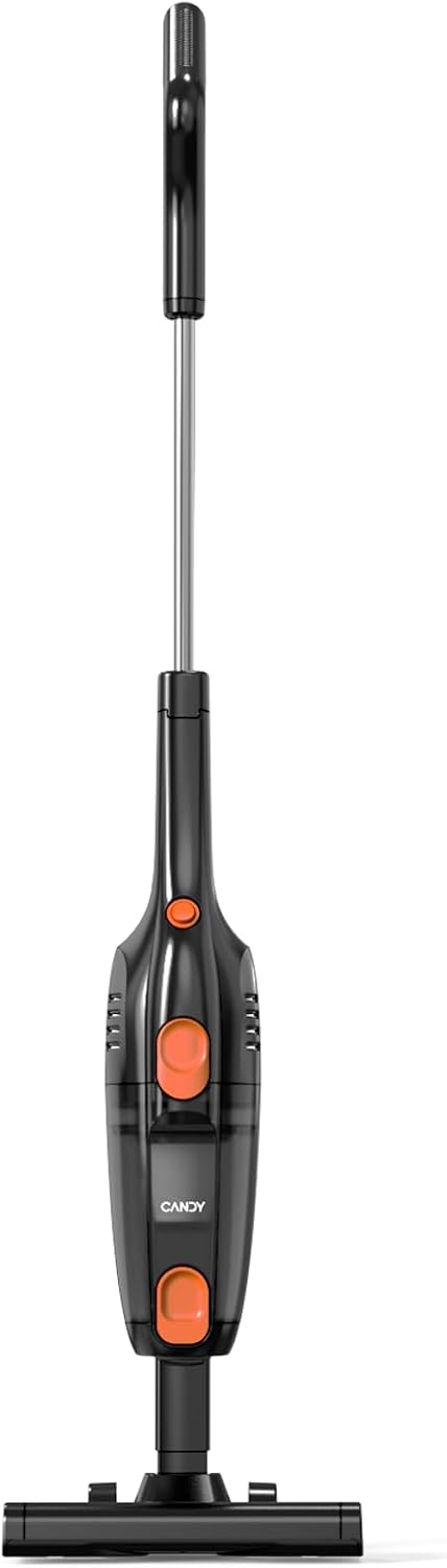 Candy Corded Stick Vacuum Cleaner, Powerful Suction Handheld Vacuum with One-Click Dust Disposal, 3-in-1 Use for Hard Floor, Ceramic Tile, 0.8 Liters Capacity, Easy Clean