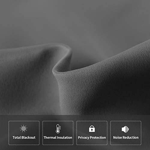 DWCN French Door Curtains – Rod Pocket Thermal Blackout Curtain for Doors with Glass Window, Kitchen and Patio Doors for Privacy, 25 X 80 Inches Long, 1 Curtain Panel with Tieback, Dark Grey