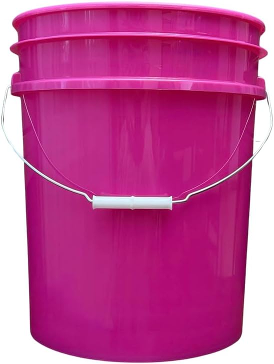 House Naturals 5 Gallon Premium HPDE Plastic Bucket - Made in USA Food Grade Storage Container, BPA Free All Purpose Pail (1, Magenta)