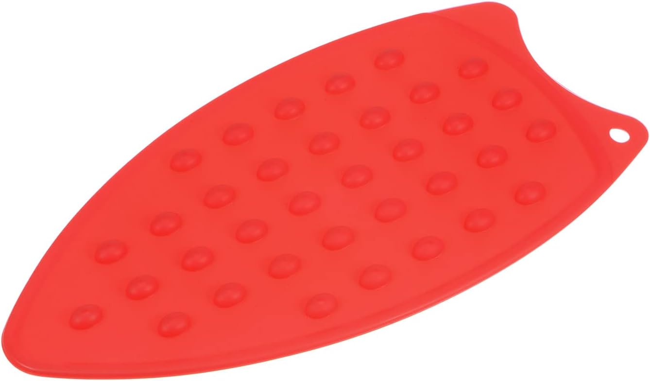 HARFINGTON Silicone Iron Rest Pad, Multipurpose Iron Hot Resistant Mat Iron Rest Plate for Ironing Board Hot Heat Resistant Steam Compact Mat, Red