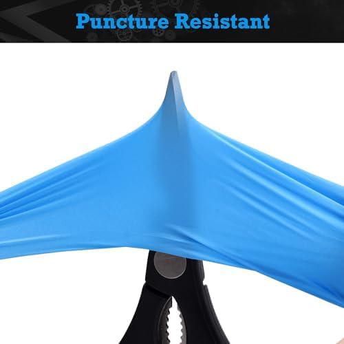 TitanFlex Heavy-Duty Blue Nitrile Gloves, 6-mil, Fully Textured, Mechanic Disposable Gloves, Powder-Free, Latex-Free