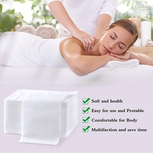 200Pcs Disposable Massage Table Sheets 31.5" x 71" Non-Woven Fabric Bed Covers for Ultimate Hygiene and Comfort in Massage, Tattoo, and Spa Treatments, Breathable and Durable Sheets(White)