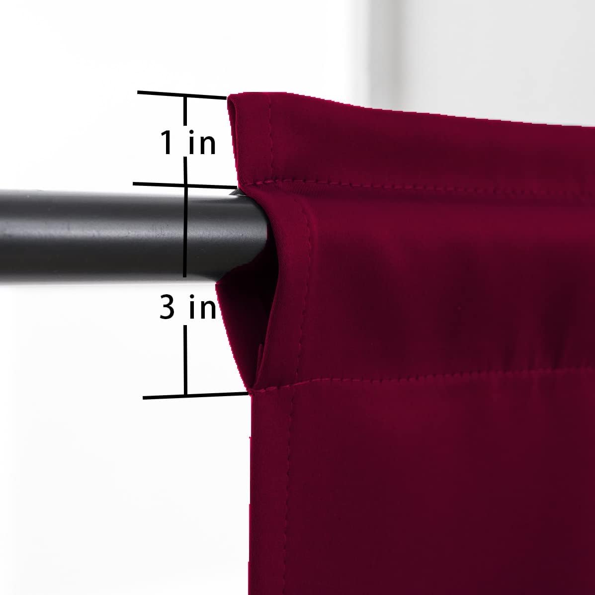 Pickluc Burgundy Cafe Curtain (Half Window Curtain) 36 Inches Length, Rod Pocket Small Kitchen Curtain, Short Blackout Curtain for Small Window, 30" Wide and 36" Long, 2 Panels