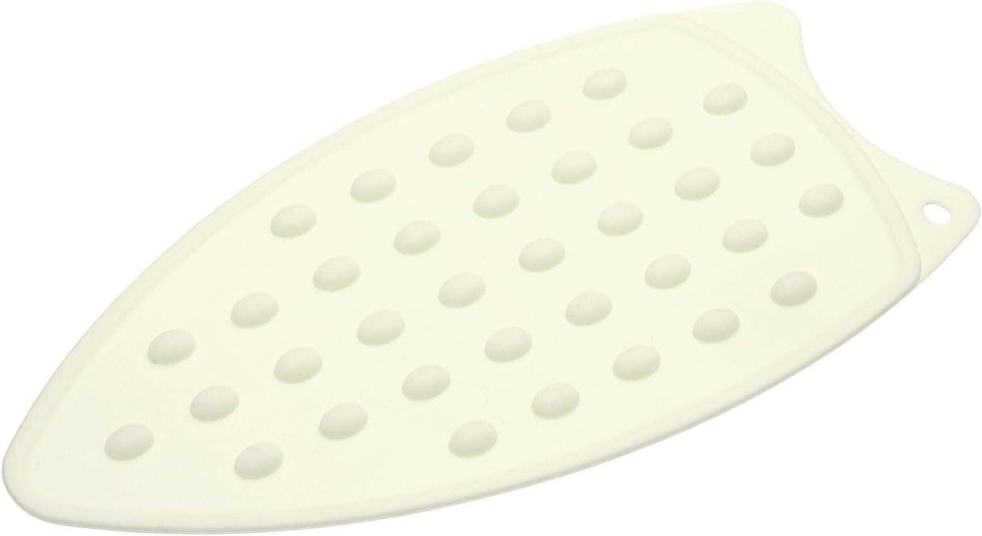 HARFINGTON Silicone Iron Rest Pad, Multipurpose Iron Hot Resistant Mat Iron Rest Plate for Ironing Board Hot Heat Resistant Steam Compact Mat, Cream