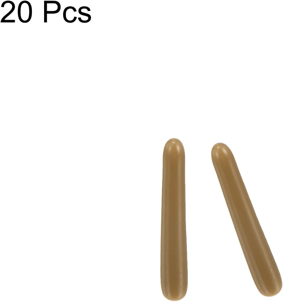 uxcell 20pcs Rubber End Caps 1.3mm ID Vinyl PVC Round Tube Bolt Cap Cover Screw Thread Protectors Light Brown