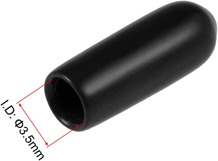 uxcell 20pcs Rubber End Caps 3.5mm ID Vinyl Round Tube Bolt Cap Cover Thread Protectors Black