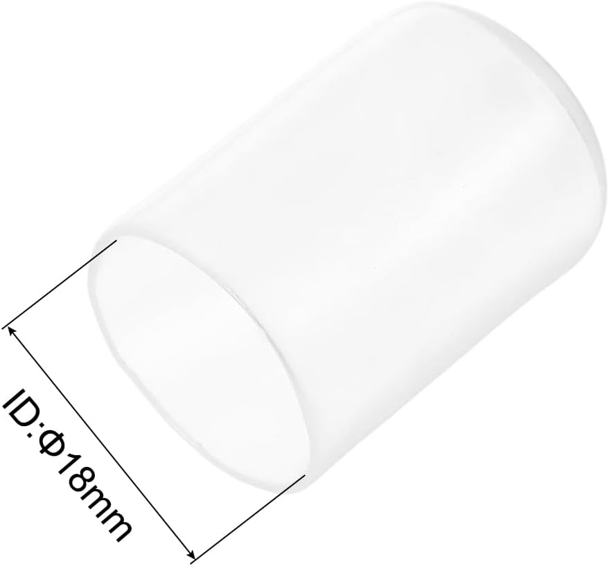 uxcell 20pcs Rubber End Caps Protective Caps 18mm ID Vinyl PVC Round Tube Bolt Cap Cover Screw Thread Protectors, Clear
