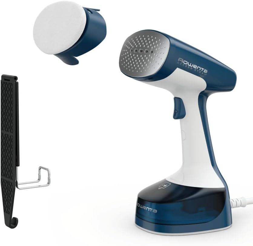 Rowenta, Steamer for Clothes, X-Cel Easy Steam Handheld Steamer, 15 Second Heatup, 5 Ounce Capacity, 1400 Watts, Portable, Ironing, Travel Must Have, Blue Clothes Steamer, DR7130