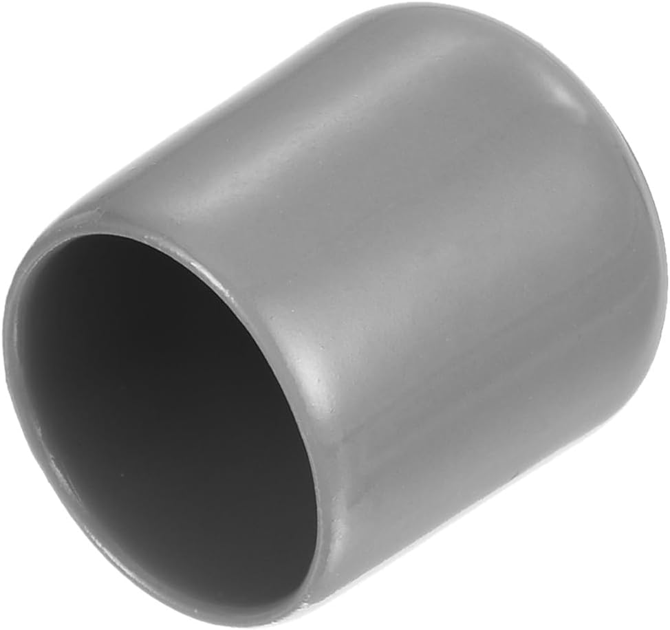 uxcell 20pcs Rubber End Caps Protective Caps 17mm ID Vinyl PVC Round Tube Bolt Cap Cover Screw Thread Protectors, Light Grey