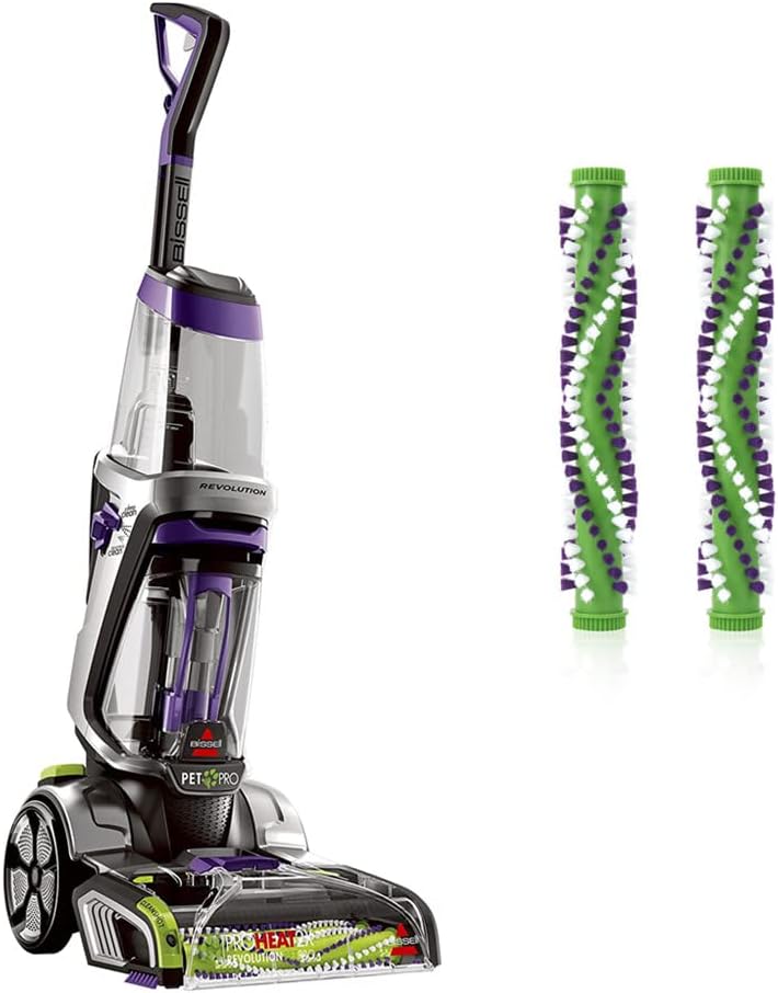 Vacuum Carpet Cleaning Brush Replacement Part Compatible Bissell ProHeat 2X Revolution Pet Pro 3432 3588F 1986 1964 19862 Roller Brush Assembly Number #1611133（2 pack green）