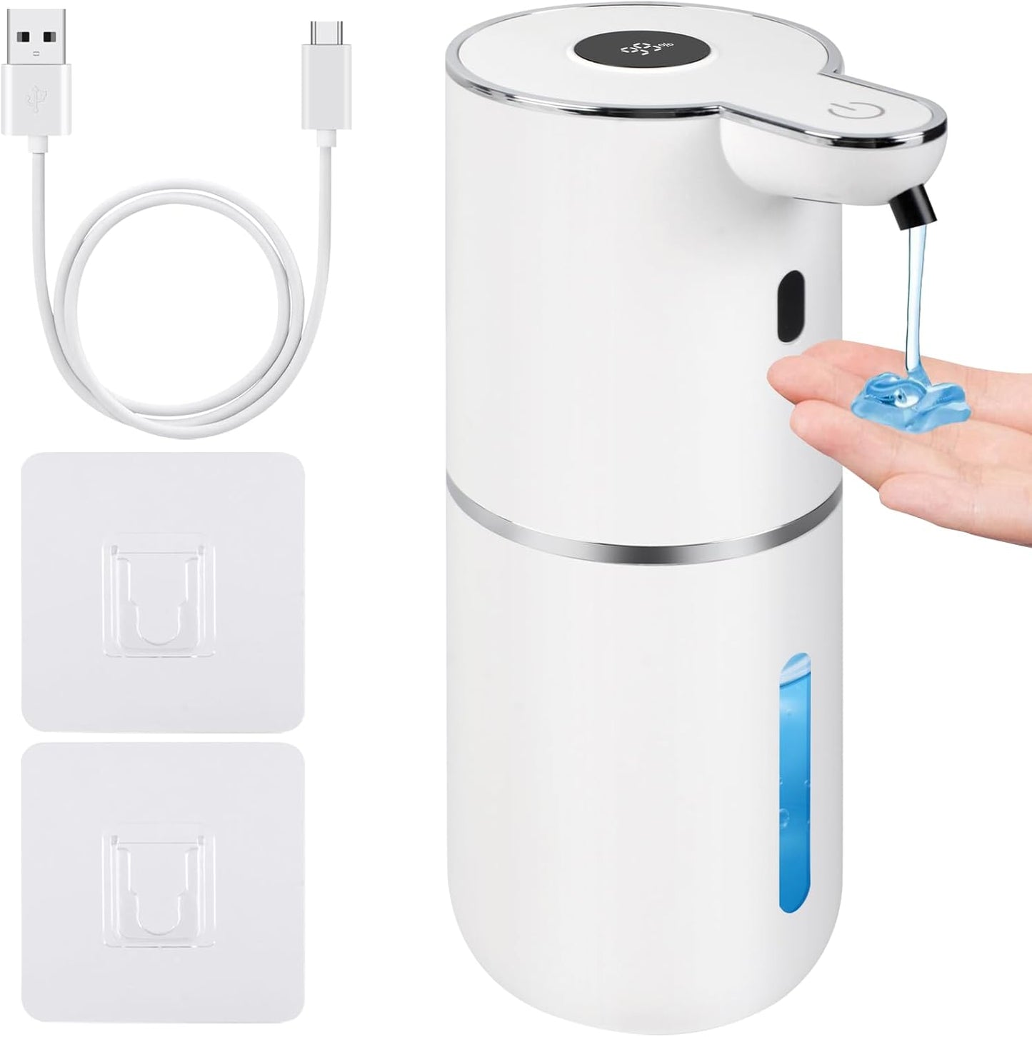 Automatic Liquid Soap Dispenser Touchless, USB-C Rechargeable Hand Soap Dispenser 12.8oz/380ml, 6-Level Adjustable Smart Soap Dispensers Wall Mounted for Bathroom and Kitchen Dish Soap