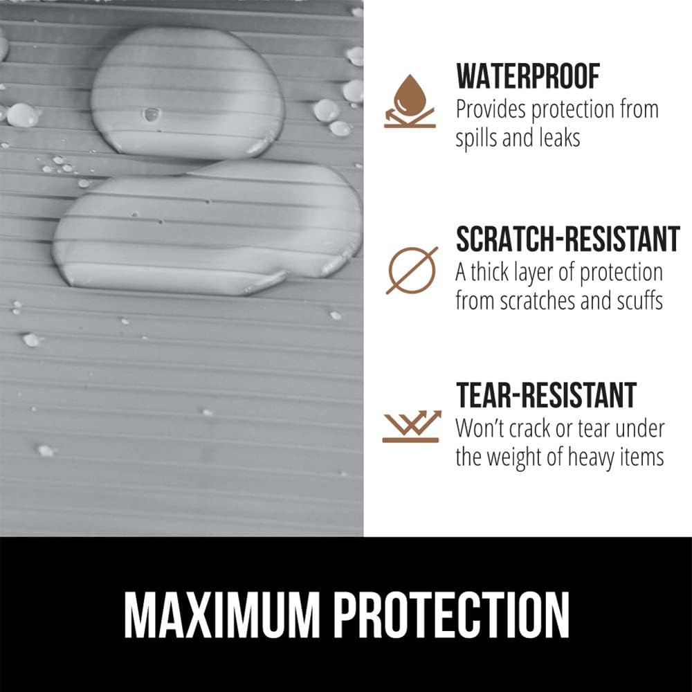 GORILLA GRIP DuraGuard Shelf Liner, 20x20 Non-Adhesive Cabinet Liners for Kitchen Drawers, Shelves, Refrigerator, Pantry Storage, Bathroom Closet, Durable Waterproof BPA Free Ribbed Plastic, Gray