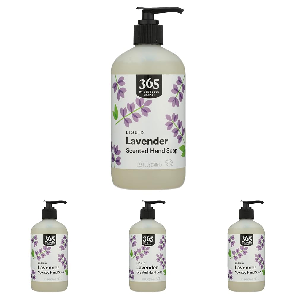 365 by Whole Foods Market, Hand Soap Liquid Lavender, 12.5 Fl Oz (Pack of 4)