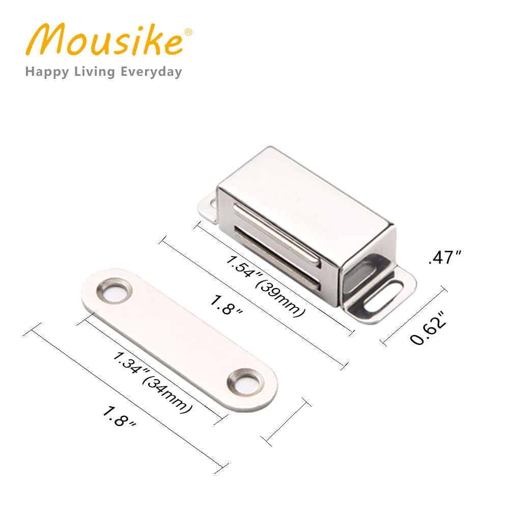 Mousike Cabinet Magnets Magnetic Door Catch Stainless Steel Door Magnet for Kitchen Bathroom Cupboard Wardrobe Closet Closures Cabinet Door Drawer Latch 20 lbs (15Pack)