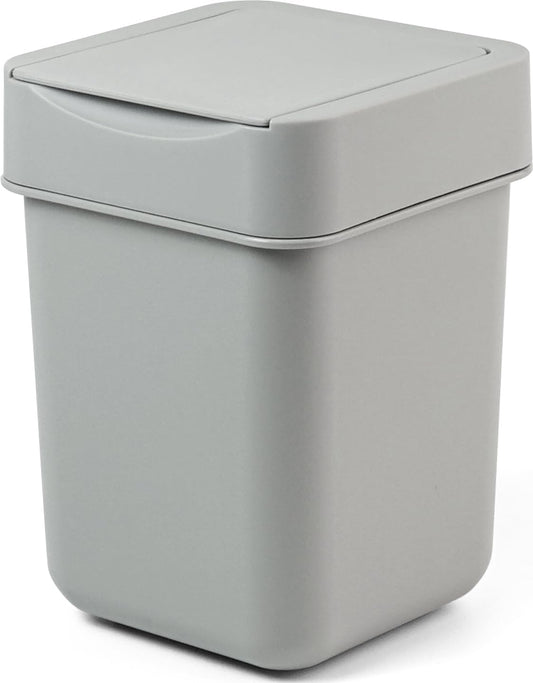 carrotez Mini Trash Can, Countertop Trash Can 2 Liter/ 0.5 Gallon, Mini Wastebasket, Garbage Container Bin for Coffee Area, Bathroom, Kitchen, Office, Tabletop- Grey