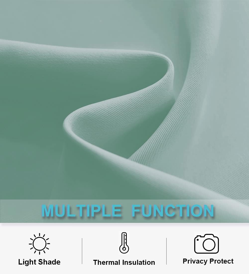 RYB HOME Dorm Curtains Room Darkening, 45 inch Length Privacy Window Treatment Thermal Insulated Covers for Shortage Room Studio Nursery, W29 x L45 inch, 2 Panels, Aqua