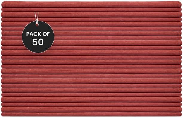 Shop Towels (Red, 50-Pack) - Bulk Cleaning Towel in a Bag, Mechanic Cotton Wipes for Car Maintenance, Auto Mechanics & Garage, Wipe Grease & Oil, Machine Wash & Reusable