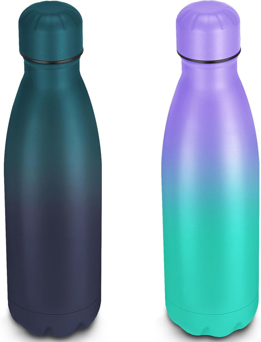 25oz Cola-Bottle Shaped Stainless Steel Leak-proof Water Bottle,Double Wall Vacuum Insulated Metal,Travel Mug For Sports Indoors & Outdoors,BPA-Free School Kid FlaskS,Mix(2 Pack)