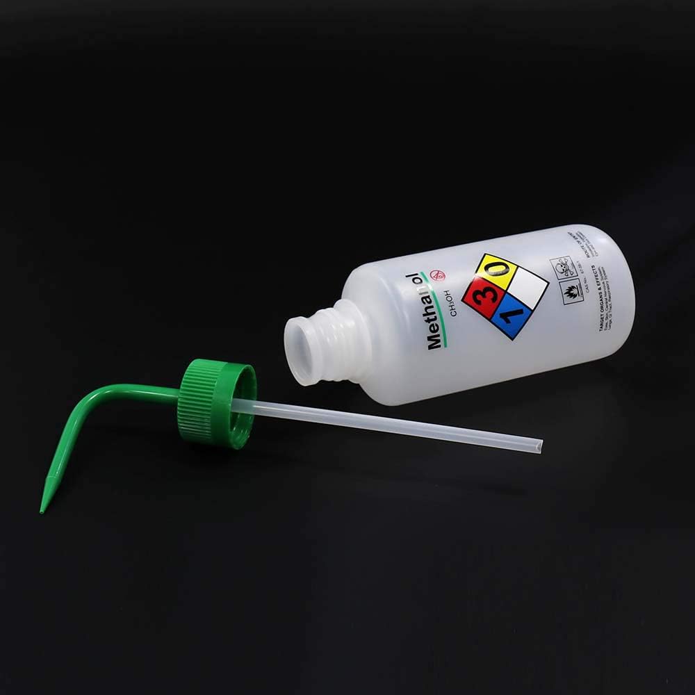 2pcs of Safety Wash Bottles, Vol.500ml 17oz, Methanol Wash Bottle, LDPE Material, LVM002