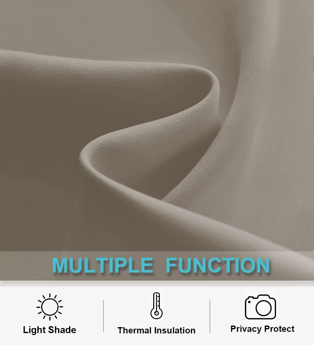 RYB HOME RV Curtains for Camper Windows - Soft Thermal Insulated Small Window Curtain Tiers for Cafe Kitchen Bedroom Basement Glass Door Window, W 42 x L 30 inches, Sand, 2 Panels