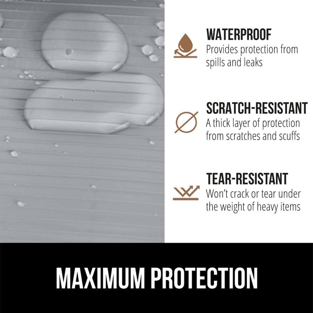 GORILLA GRIP DuraGuard Shelf Liner, 24x30 Non-Adhesive Cabinet Liners for Kitchen Drawers, Shelves, Refrigerator, Pantry Storage, Bathroom Closet, Durable Waterproof BPA Free Ribbed Plastic, Lt Gray