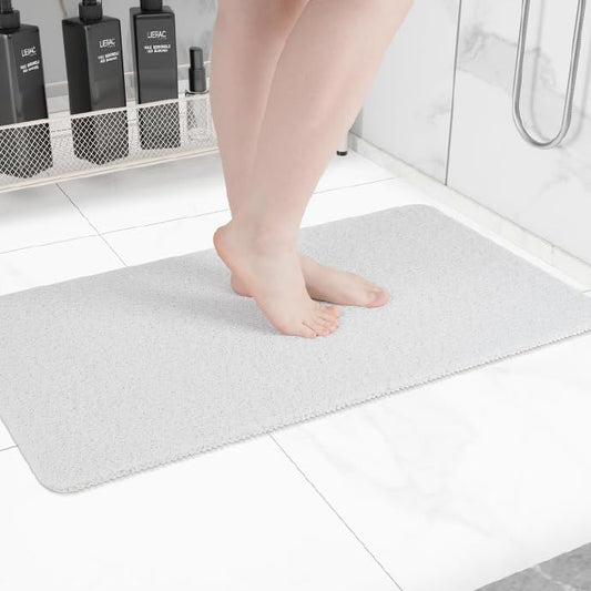 Non-Slip Bathtub Mat, Anti Slip Shower Mat, Fast Drying Bathtub Mats, Foot Scrubber Mat, Anti Slip Mat for Tub, Floor, Bathroom, Kitchen, Home, Hotel (White 40"×28")