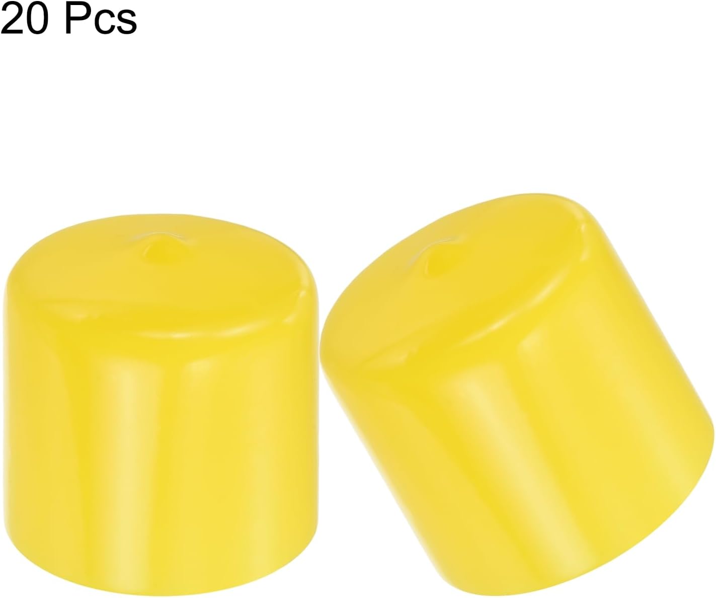 uxcell 20pcs Rubber End Caps 32mm(1 1/4") ID Vinyl PVC Round Tube Bolt Cap Cover Screw Thread Protectors Yellow