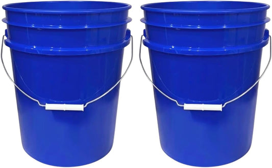 House Naturals 5 Gallon Premium HPDE Plastic Bucket - Made in USA Food Grade Storage Container, BPA Free All Purpose Pail (2, Reflex Blue)