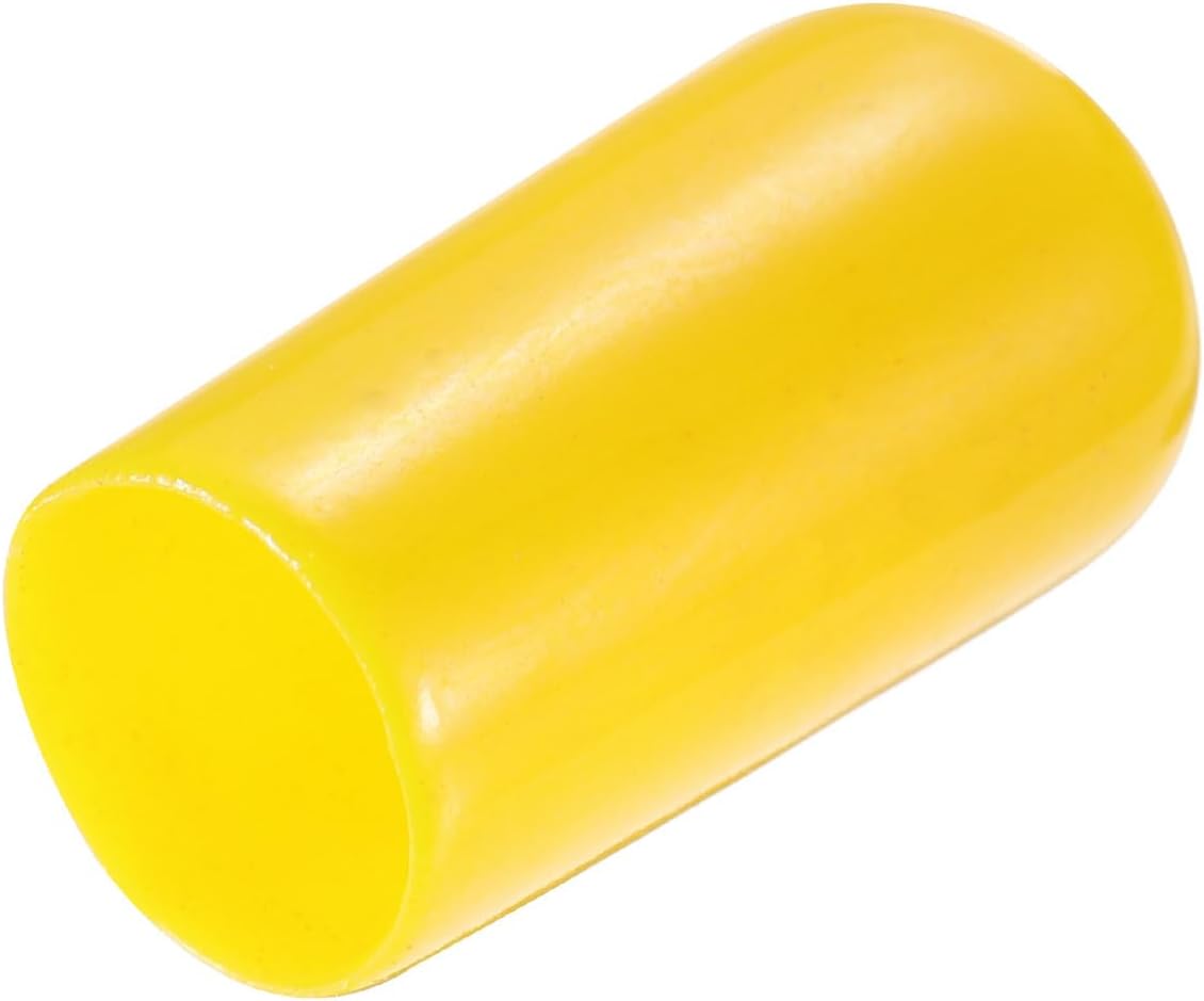 uxcell 20pcs Rubber End Caps 9.5mm(3/8") ID Vinyl PVC Round Tube Bolt Cap Cover Screw Thread Protectors Yellow