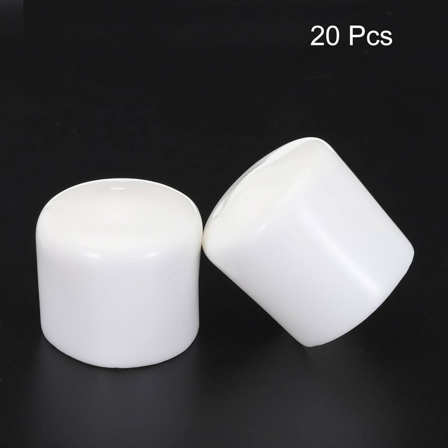uxcell 20pcs Rubber End Caps 35mm ID Vinyl Round Tube Bolt Cap Cover Screw Thread Protectors White
