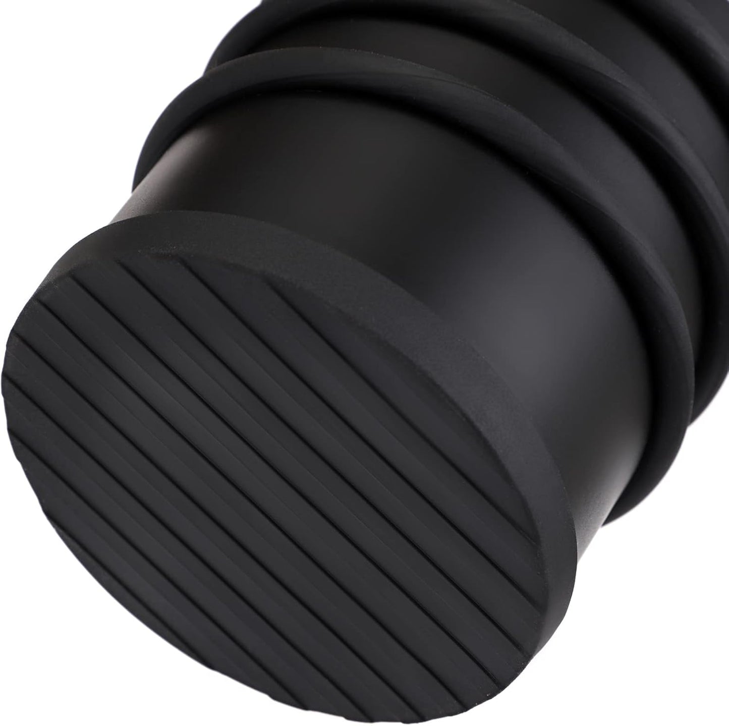 Sumnacon Heavy Duty Floor Door Stopper No Drill - Durability Stainless Steel Door Stop with Anti-Skid Rubber - Contemporary Safety Doorstop for Home Office Commercial Industrial, Black