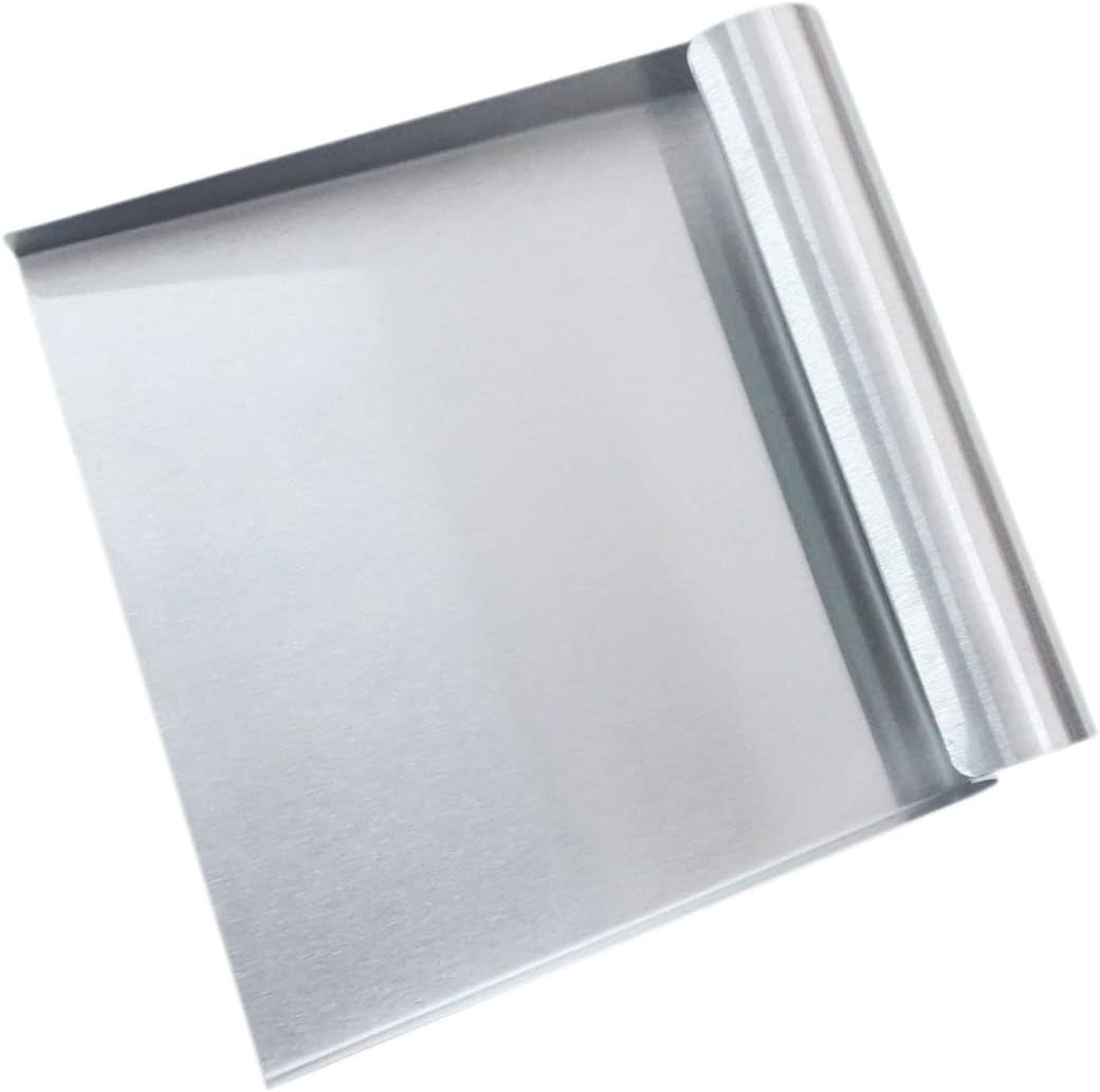 Stainless Steel Food Scooper, Food Mover, Food shovel Spatula, Cutting-board Scraper, Bench Scrape, Dough Cutter Tool, with Flat Bottom - for Cutting-board, Griddle, Containers, Serving (5.9")